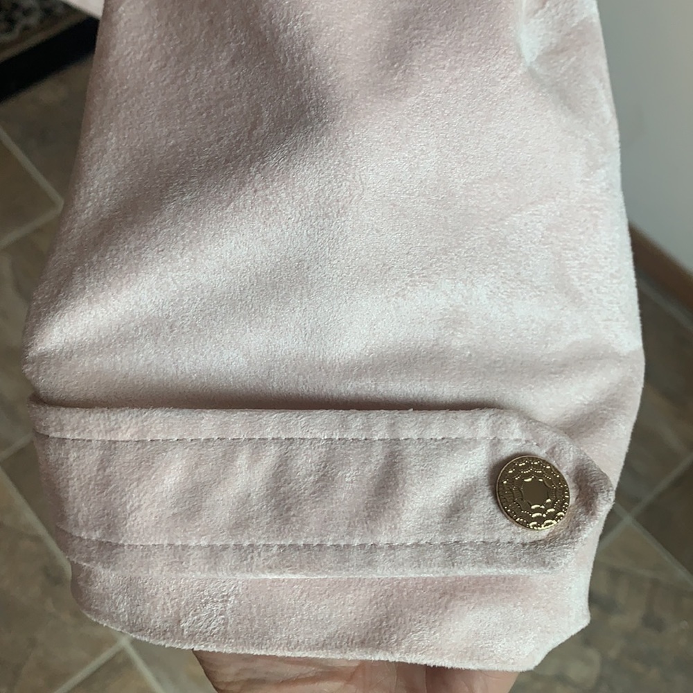 Christopher & Banks Moto Jacket Faux Suede Pale Pink XL - Picture 8 of 13